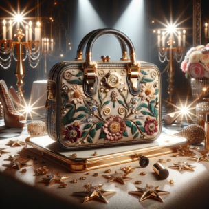 A luxurious handbag inspired by celebrity fashion, featuring elegant design, high-quality materials, and a blend of modern and classic styles. The han