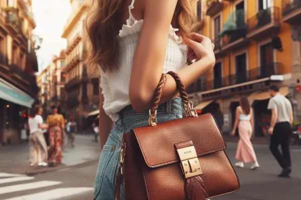 Carrying a Aupen Handbag In the Streets of Italy